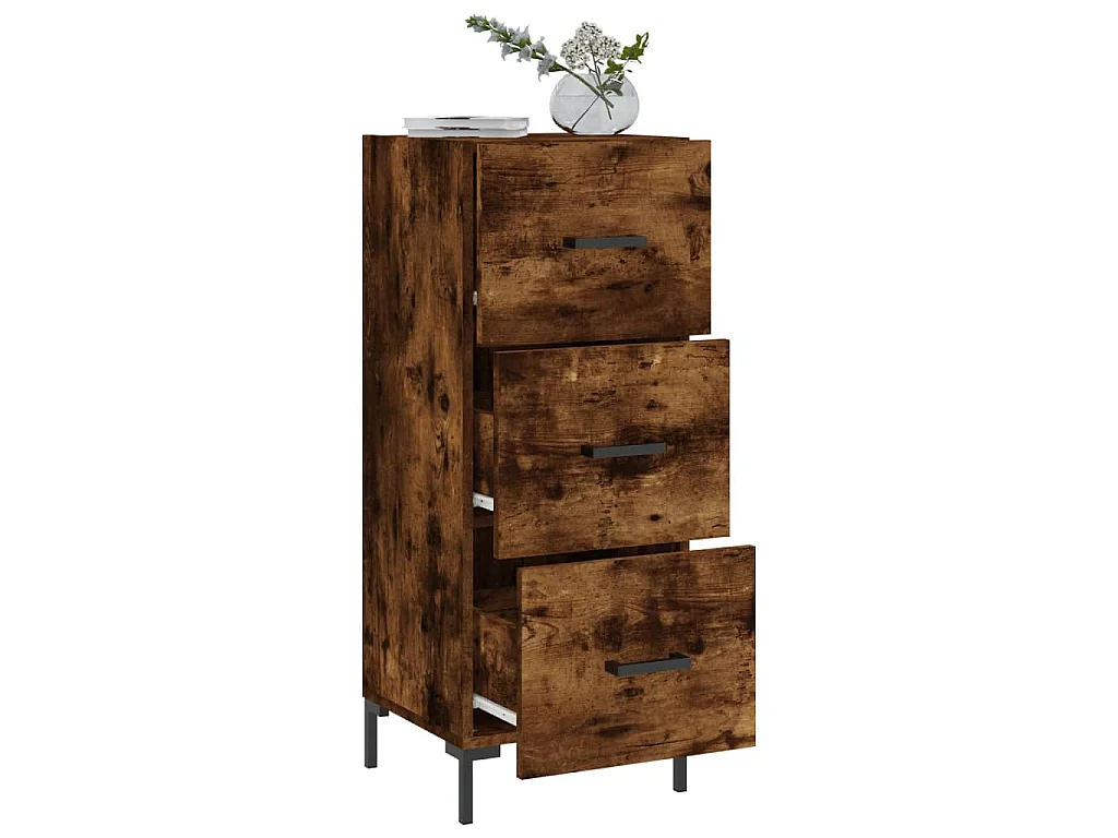 Credenza Rovere Fumo 34,5x34x90 cm in Legno Multistrato