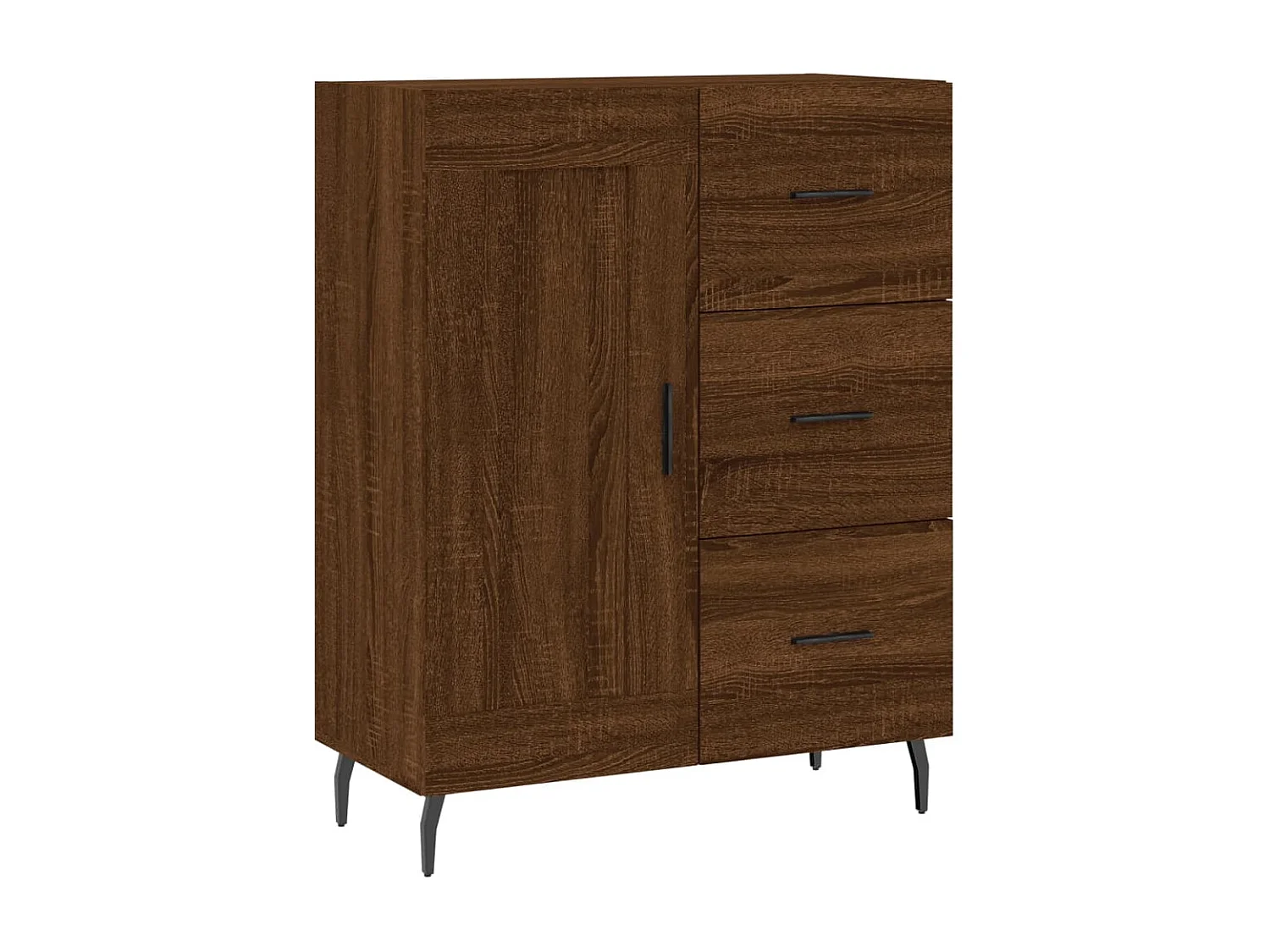Buffet chêne marron 69,5x34x90 cm bois d'ingénierie