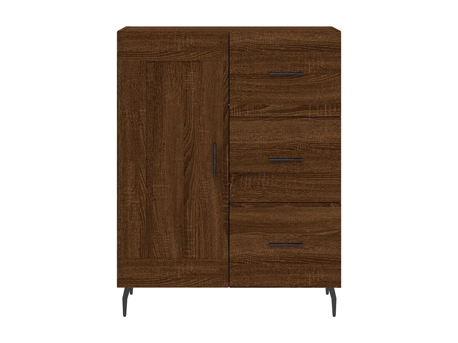 Buffet chêne marron 69,5x34x90 cm bois d'ingénierie