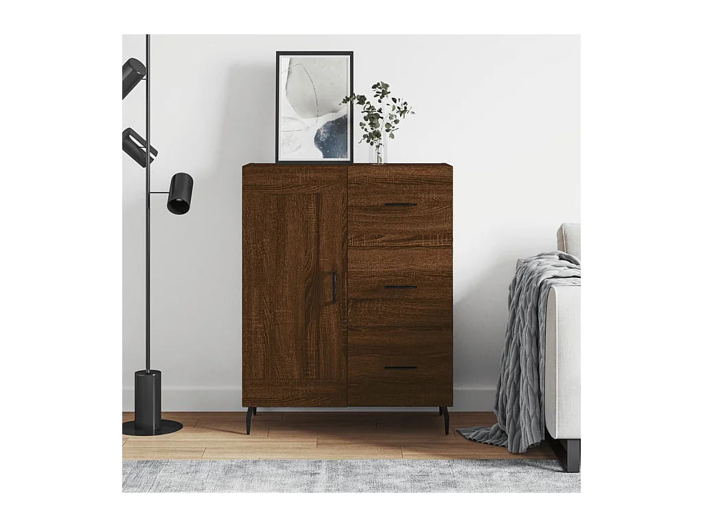 Buffet chêne marron 69,5x34x90 cm bois d'ingénierie