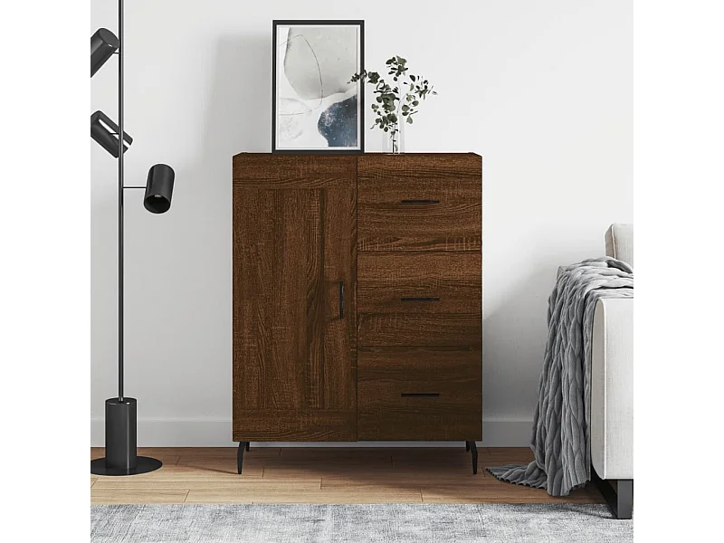 Credenza Rovere Marrone 69,5x34x90 cm in Legno Multistrato