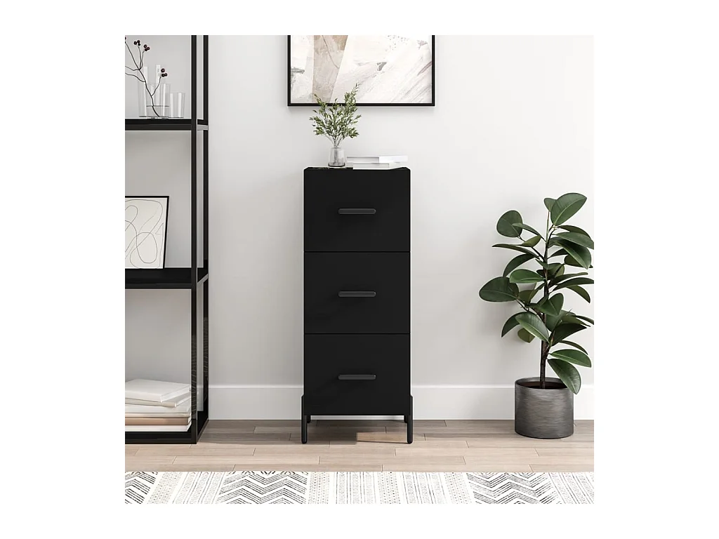 Buffet Noir 34,5x34x90 cm Bois d'ingénierie