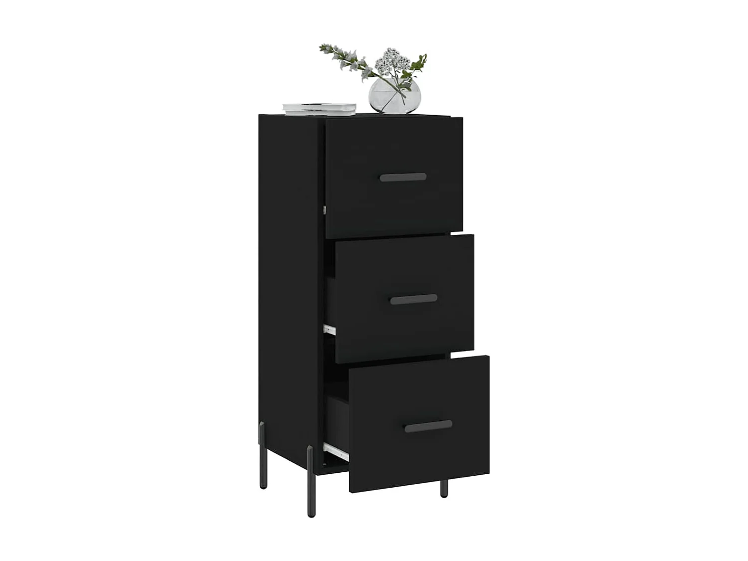 Buffet Noir 34,5x34x90 cm Bois d'ingénierie