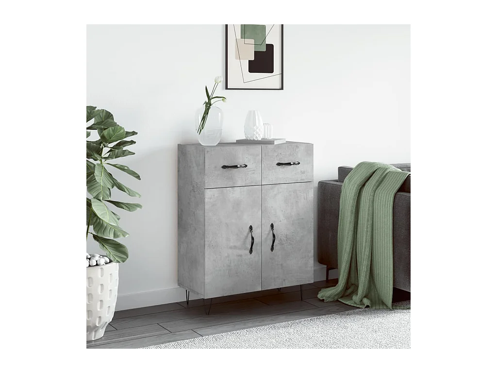Sideboard Betongrau 69,5x34x90 cm Holzwerkstoff