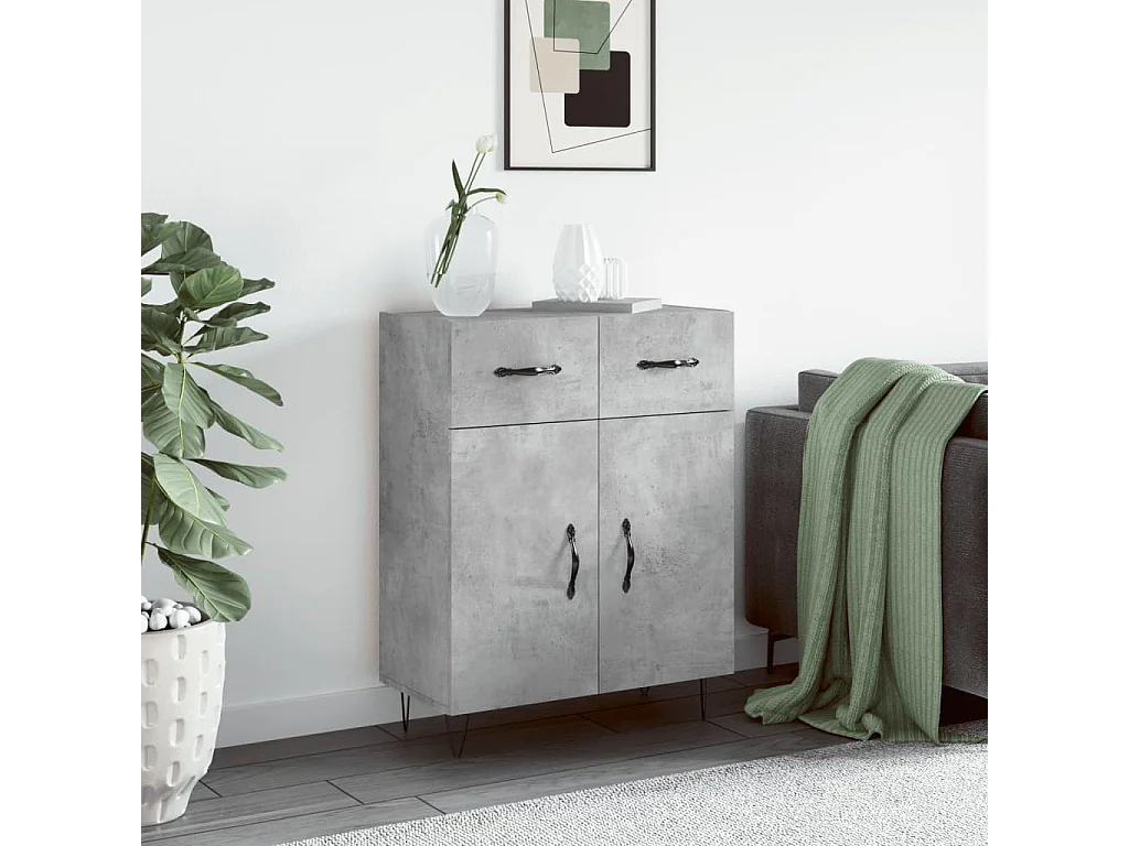Sideboard Betongrau 69,5x34x90 cm Holzwerkstoff