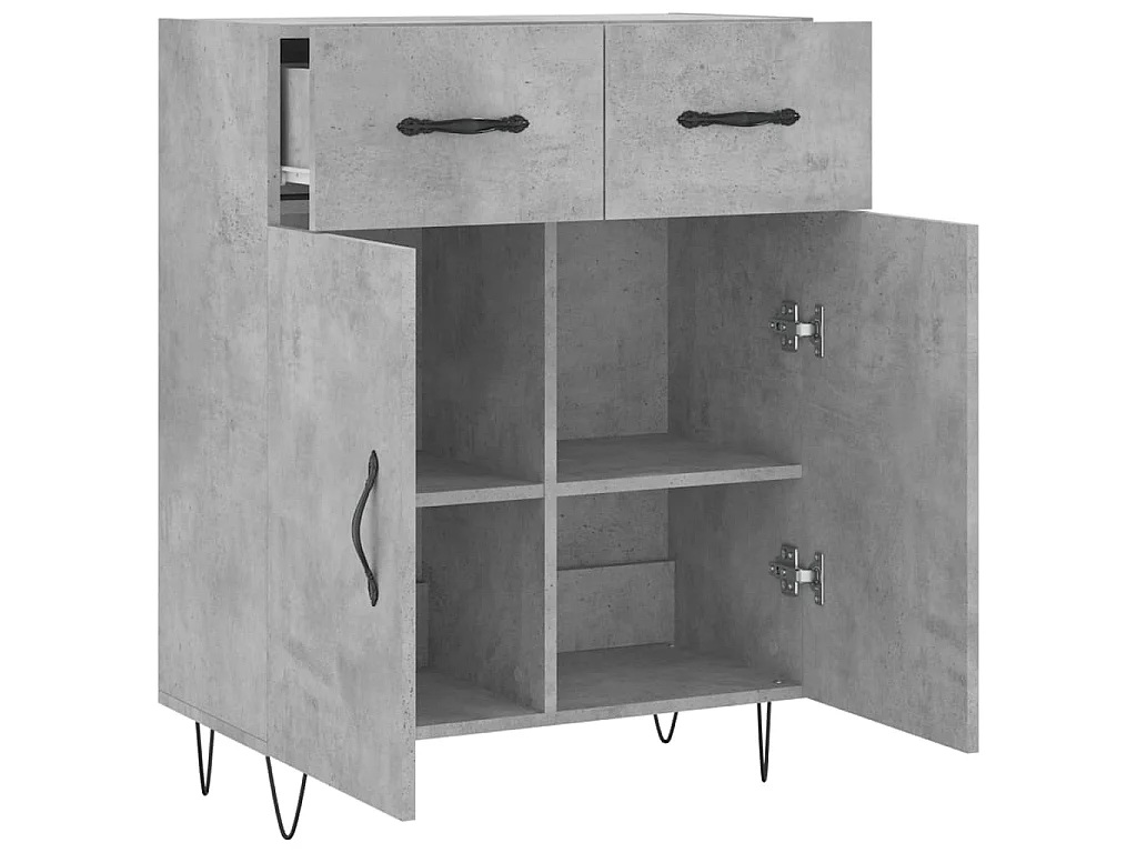 Dressoir 69,5x34x90 cm bewerkt hout betongrijs