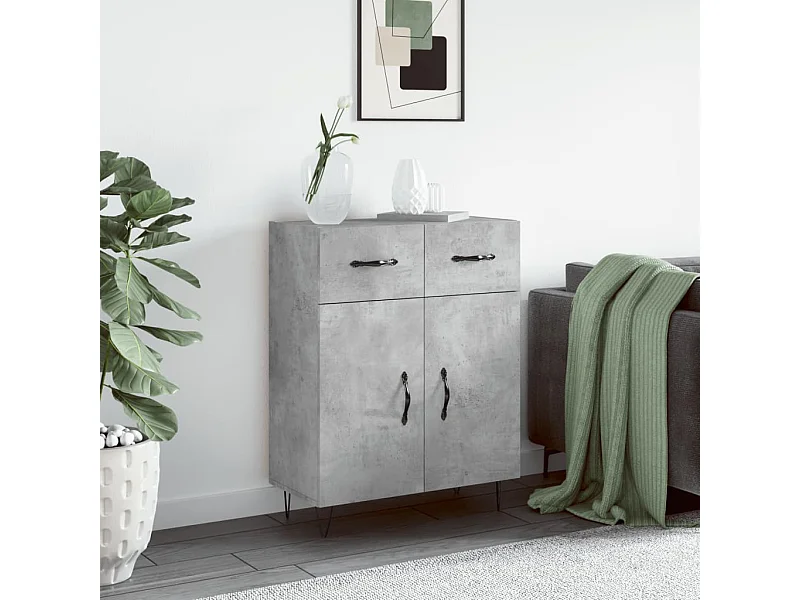 Sideboard Betongrau 69,5x34x90 cm Holzwerkstoff