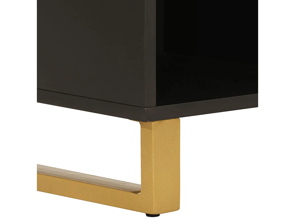 Credenza Marrone e Nera 80x33,5x75cm in Legno Massello di Mango