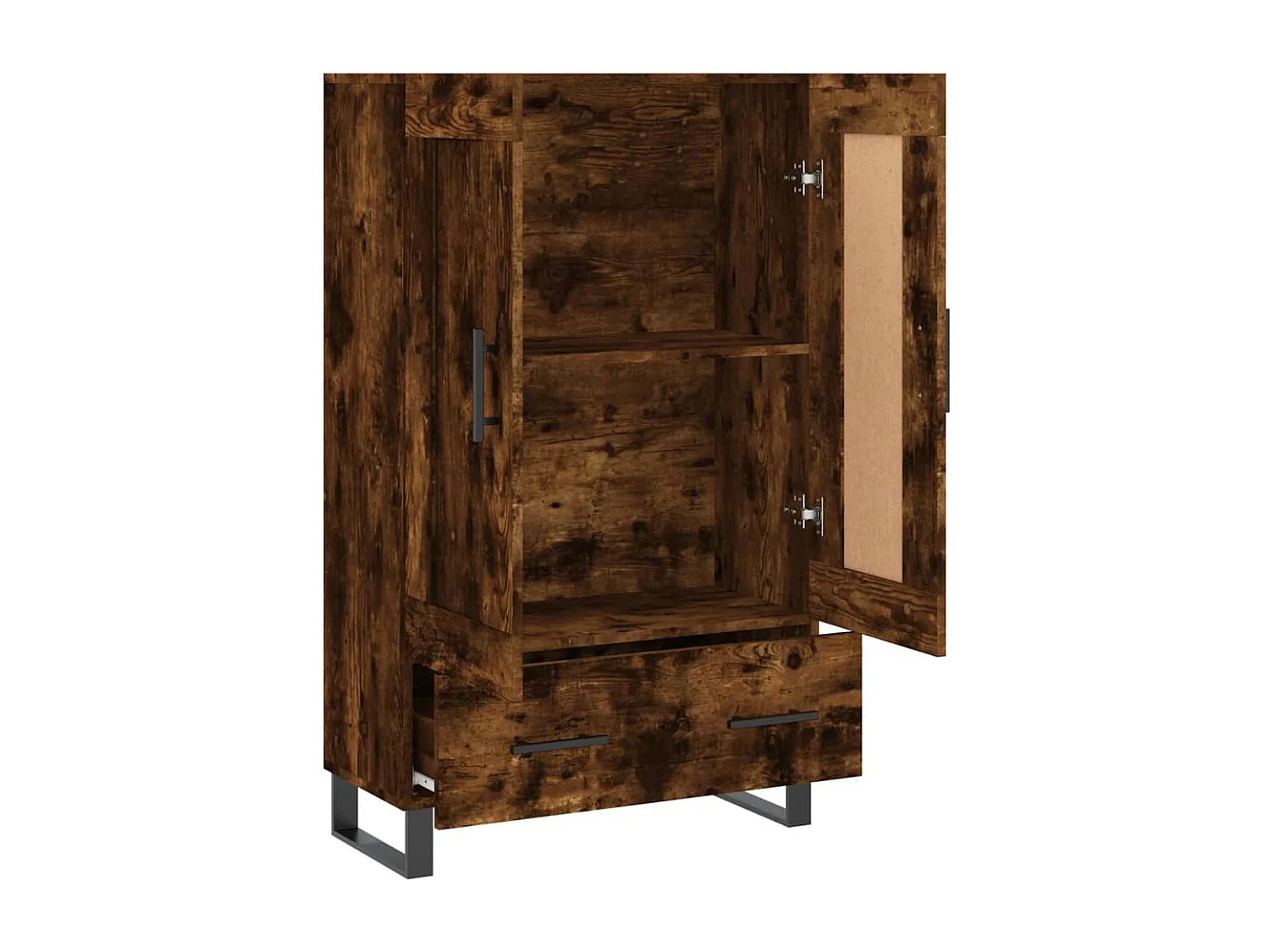 Buffet haut chêne fumé 69,5x31x115 cm bois d'ingénierie