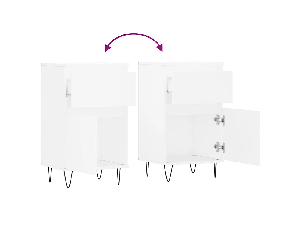 Buffet blanc 40x35x70 cm bois d’ingénierie