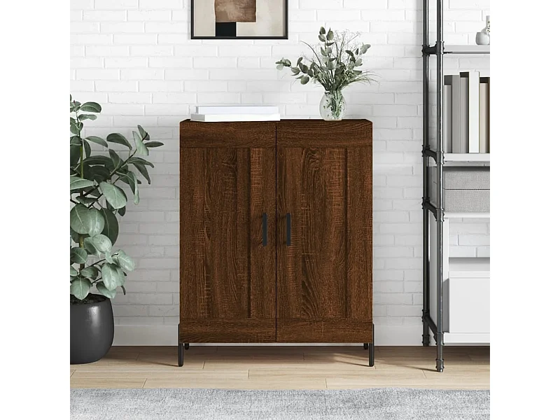 Buffet chêne marron 69,5x34x90 cm bois d'ingénierie