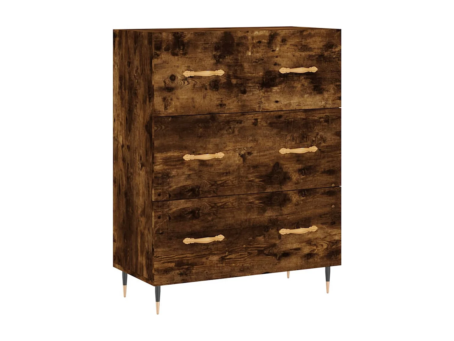 Buffet haut Chêne fumé 69,5x34x180 cm Bois d'ingénierie