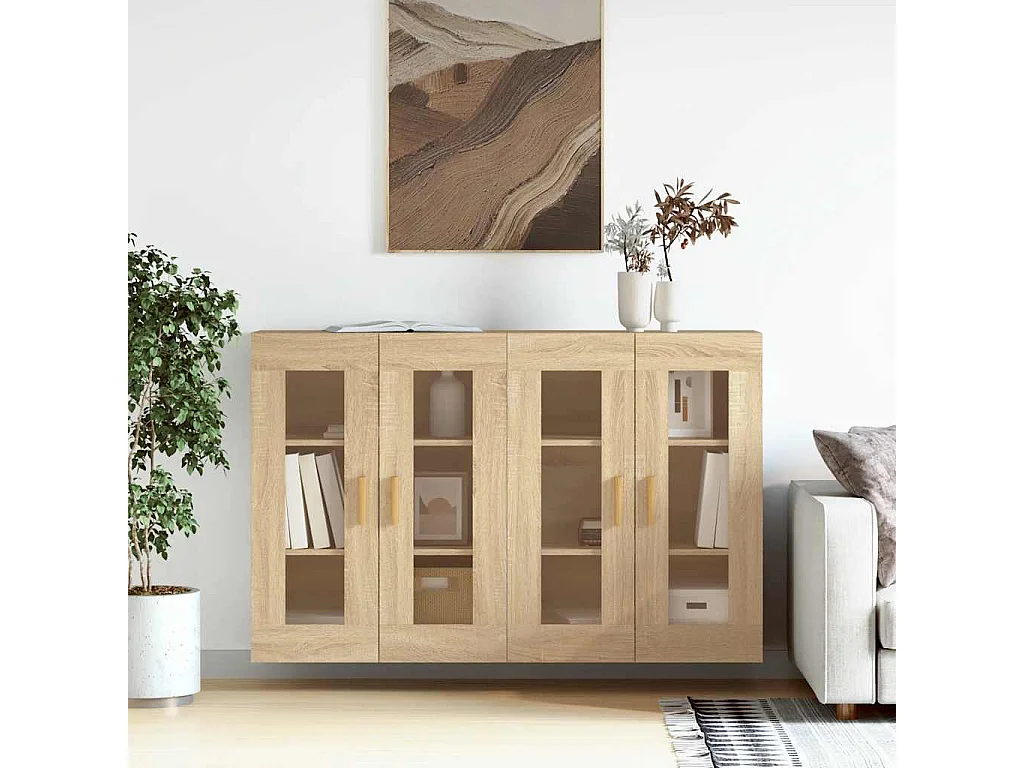 Armoires murales 2 pcs chêne sonoma bois d'ingénierie