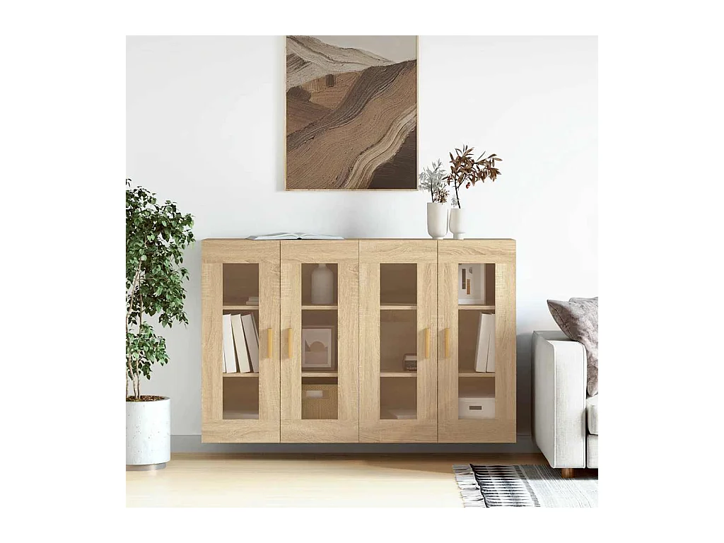 Armoires murales 2 pcs chêne sonoma bois d'ingénierie