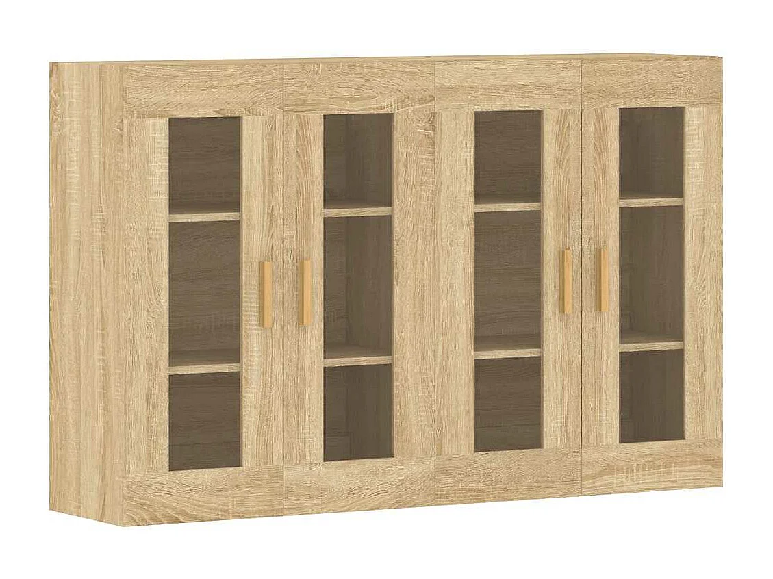 Hangkasten 2 st bewerkt hout sonoma eikenkleurig