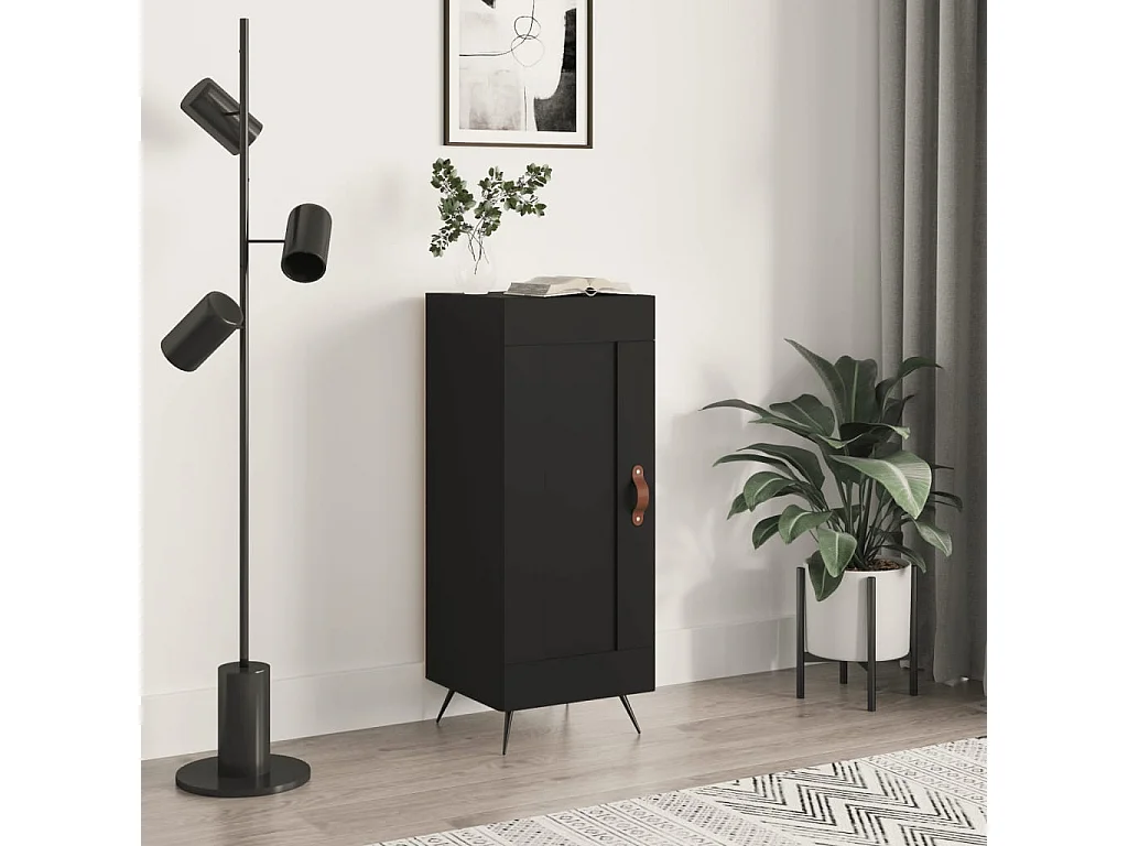 Credenza Nero 34,5x34x90 cm in Legno Multistrato