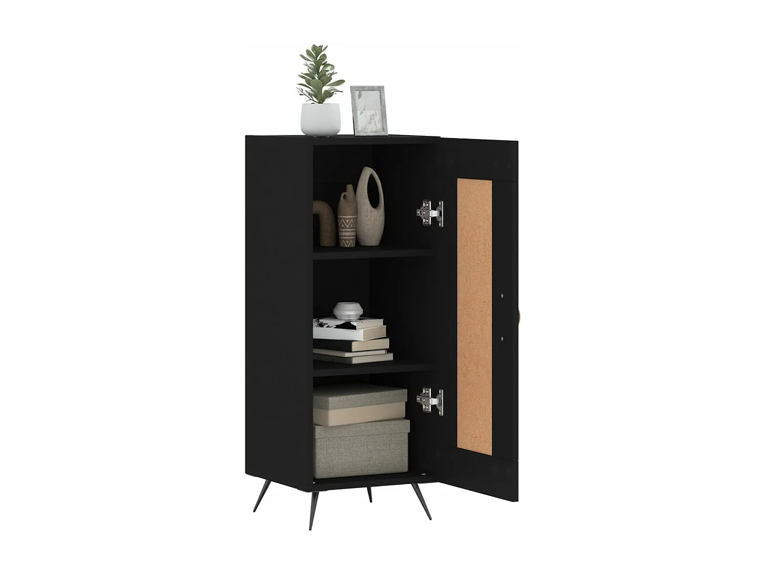 Credenza Nero 34,5x34x90 cm in Legno Multistrato