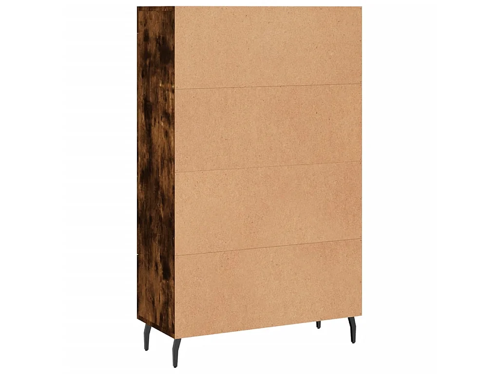 Hoge kast 69,5x31x115 cm bewerkt hout gerookt eikenkleurig