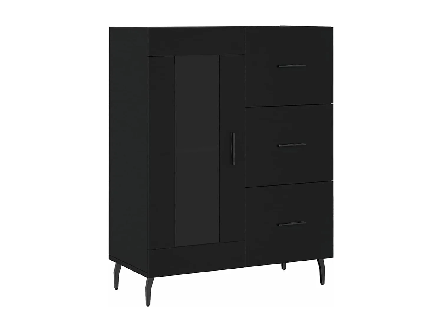 Dressoir 69,5x34x90 cm bewerkt hout zwart