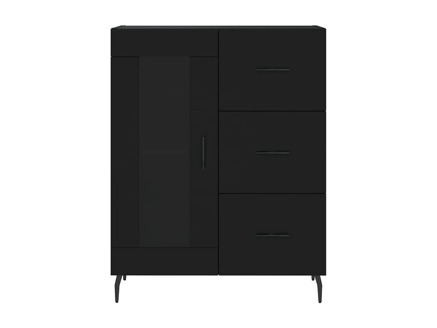 Dressoir 69,5x34x90 cm bewerkt hout zwart