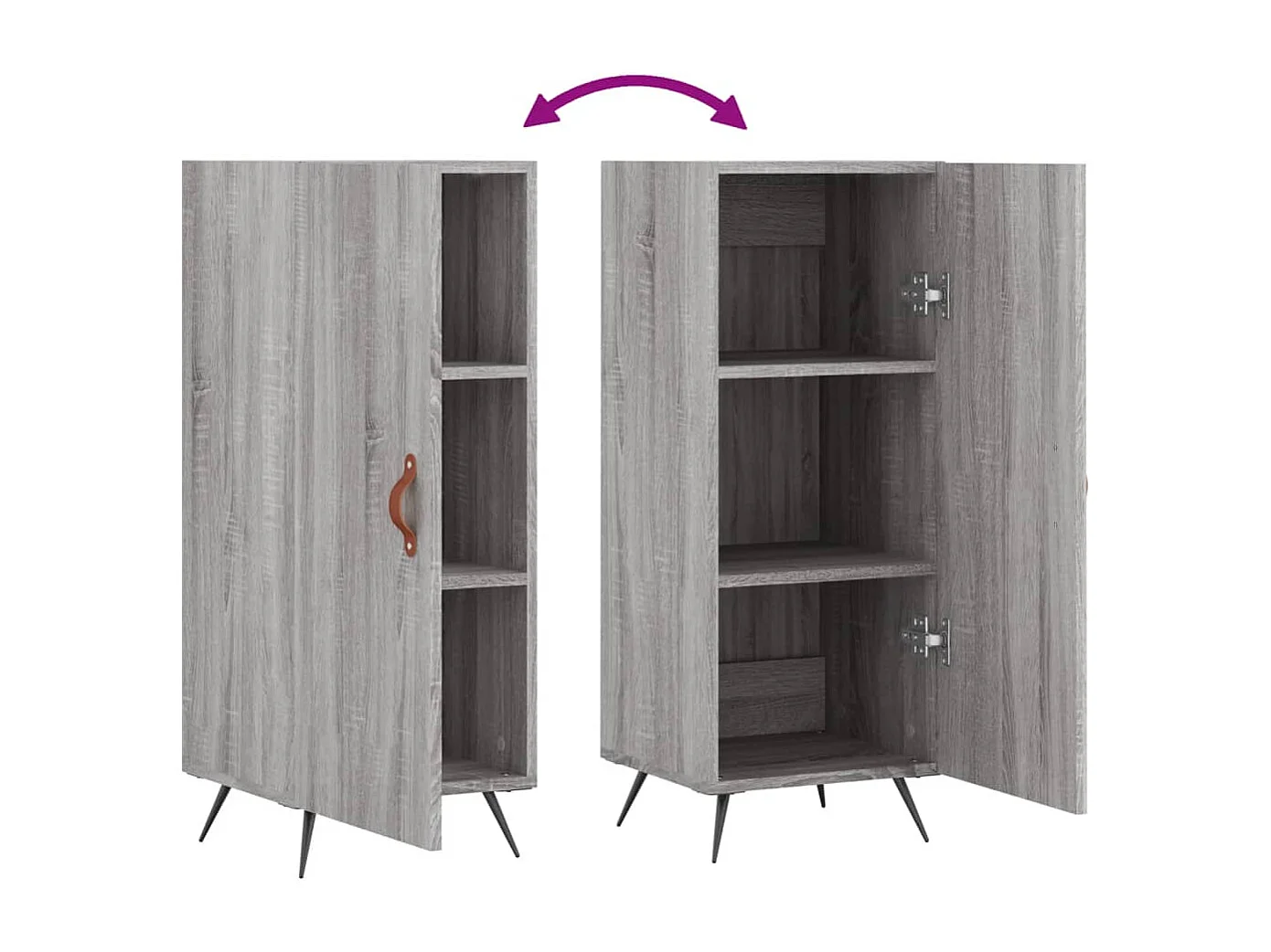 Credenza Grigio Sonoma 34,5x34x90 cm in Legno Multistrato