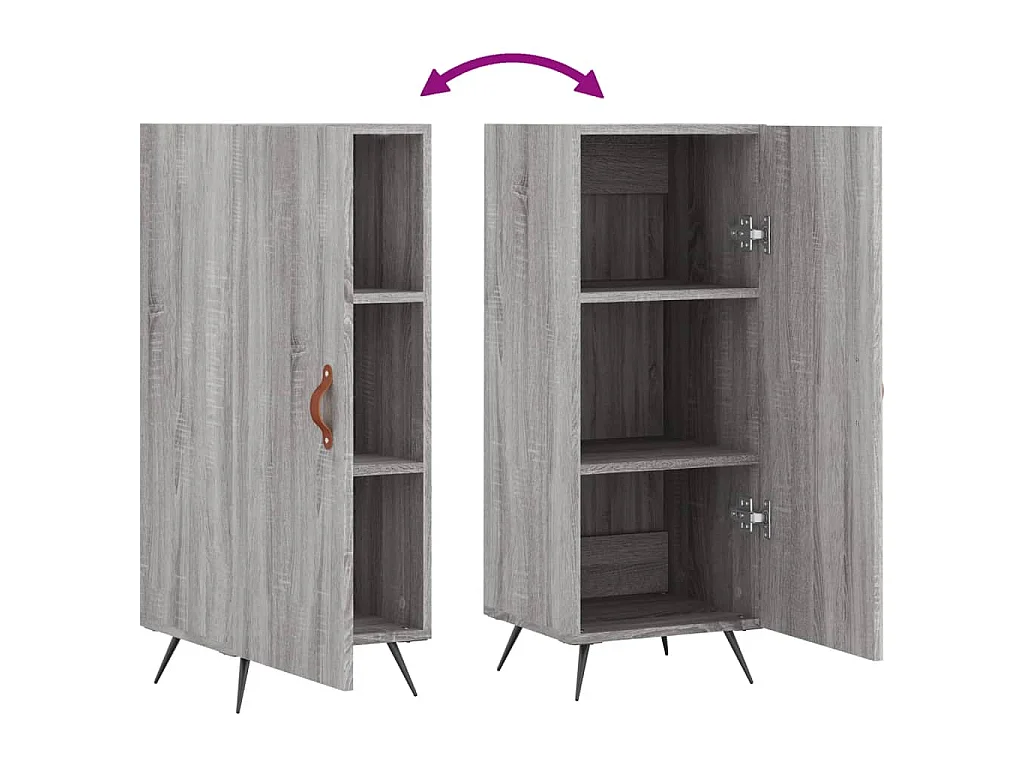 Dressoir 34,5x34x90 cm bewerkt hout grijs sonoma eikenkleurig