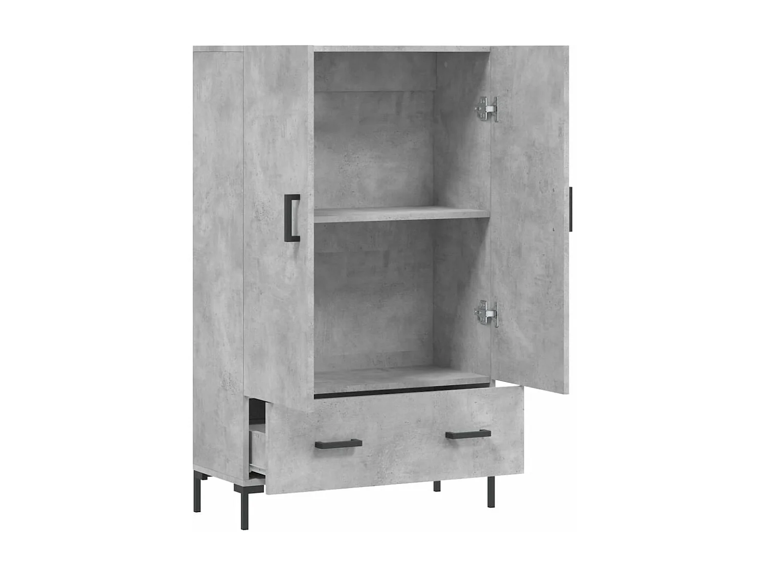 Aparador alto madera de ingeniería gris hormigón 69,5x31x115 cm