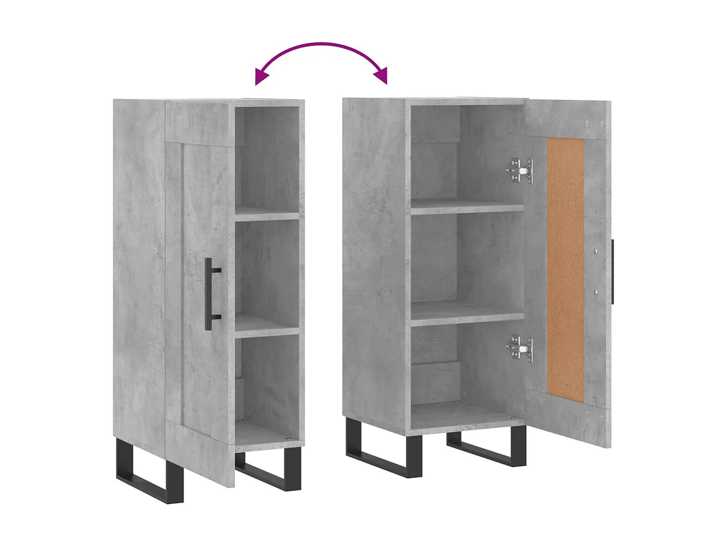 Sideboard Betongrau 34,5x34x90 cm Holzwerkstoff