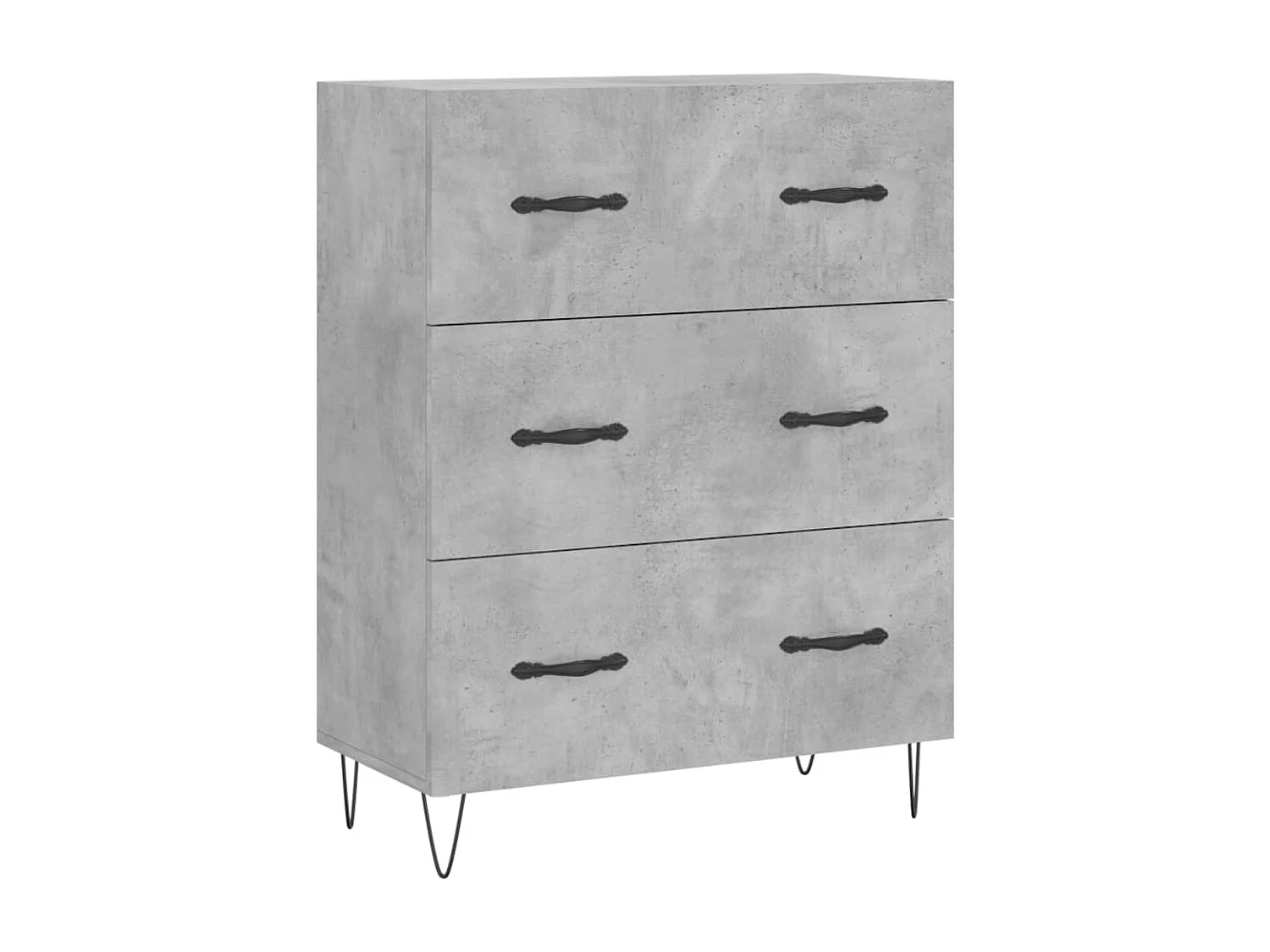 Buffet gris béton 69,5x34x90 cm bois d'ingénierie
