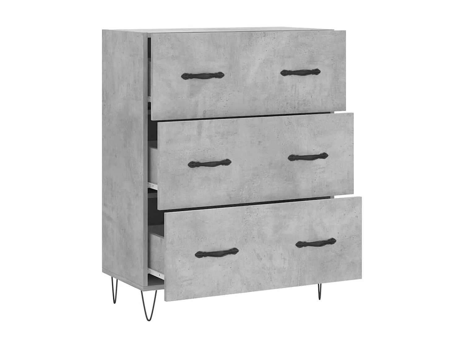 Buffet gris béton 69,5x34x90 cm bois d'ingénierie
