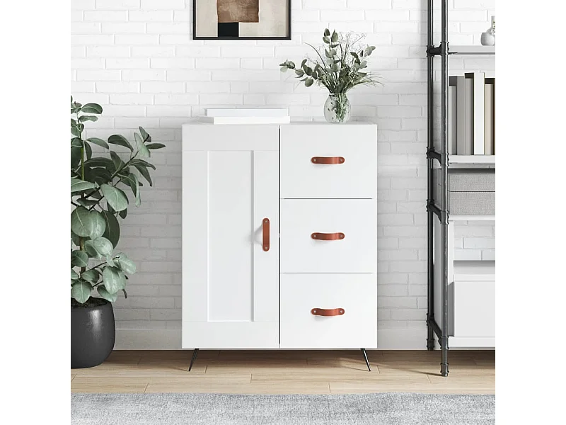 Buffet blanc 69,5x34x90 cm bois d'ingénierie