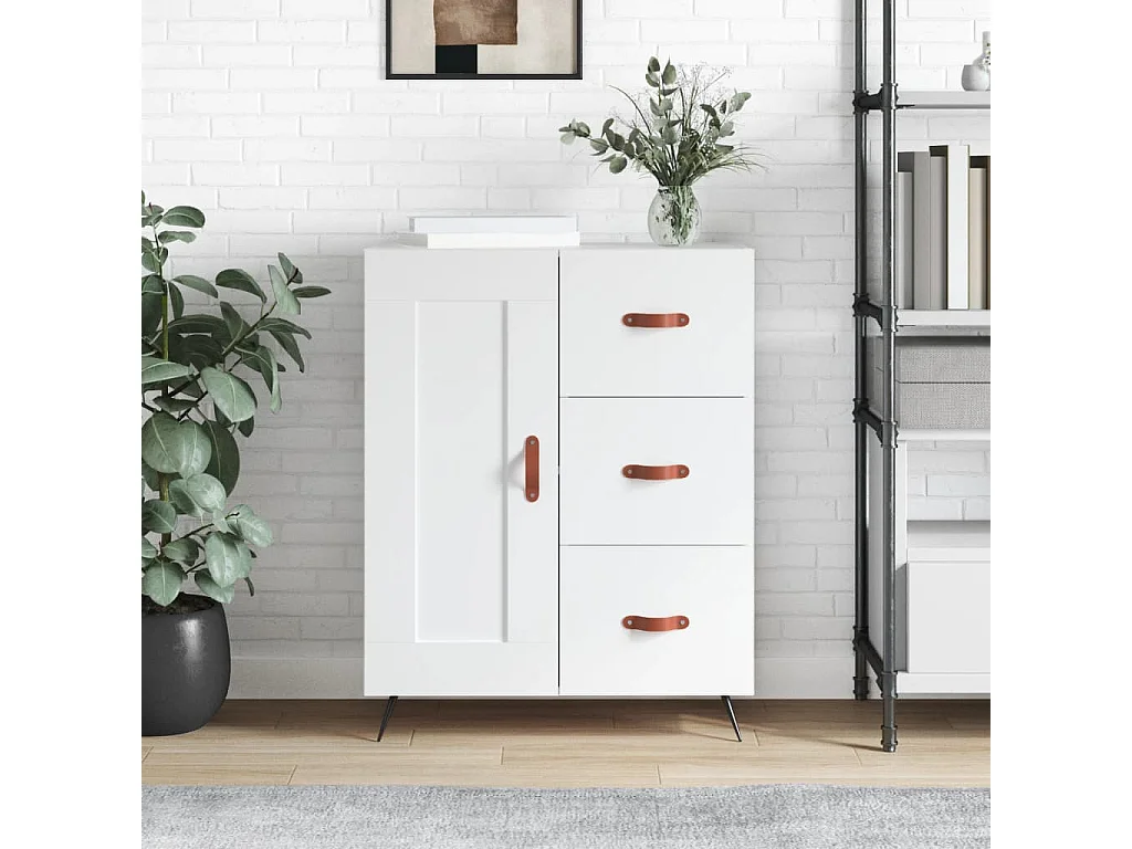 Buffet blanc 69,5x34x90 cm bois d'ingénierie