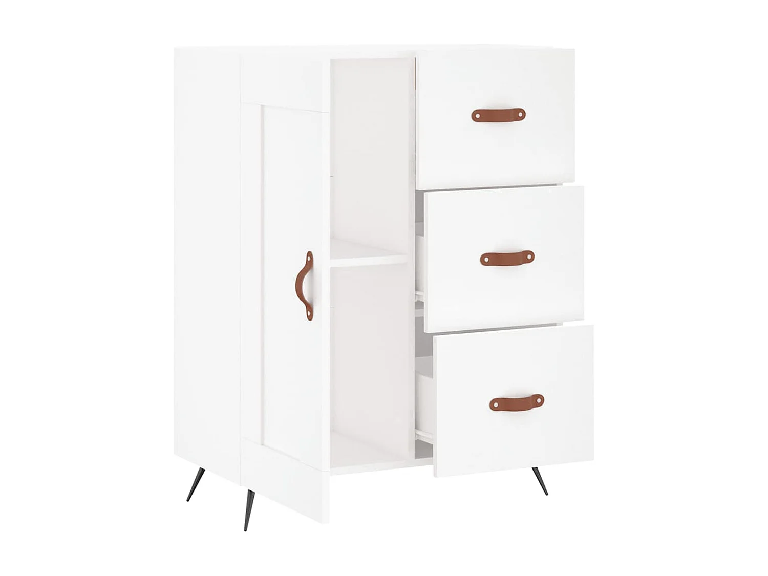 Buffet blanc 69,5x34x90 cm bois d'ingénierie