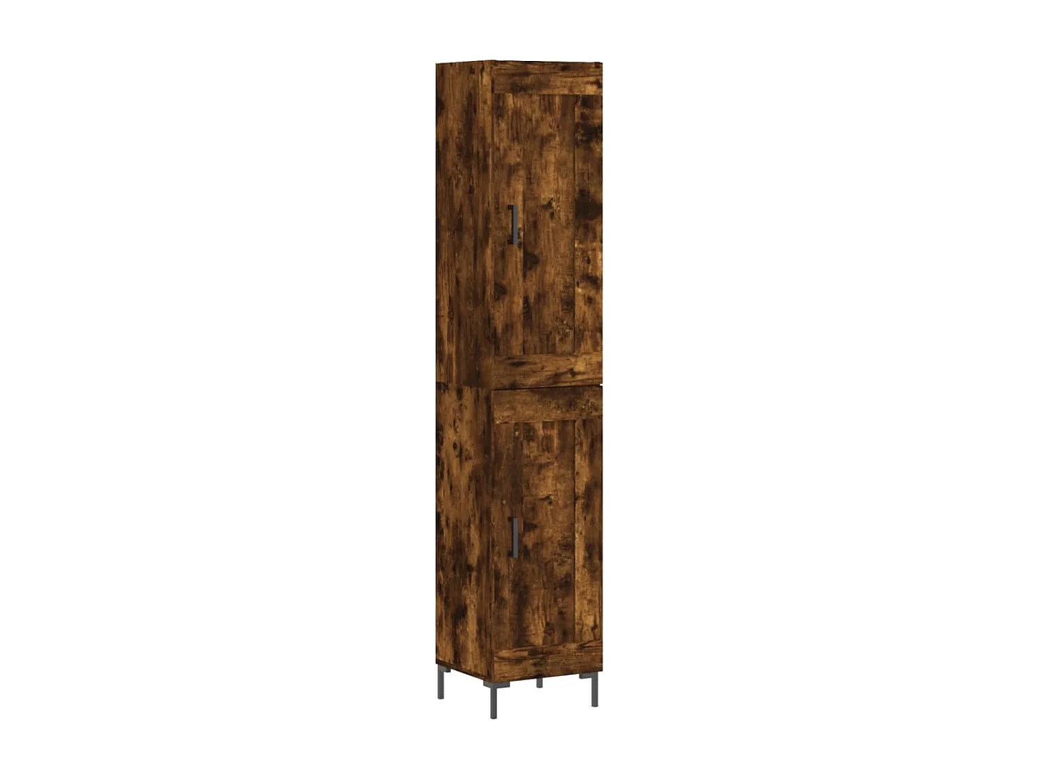 Buffet haut Chêne fumé 34,5x34x180 cm Bois d'ingénierie