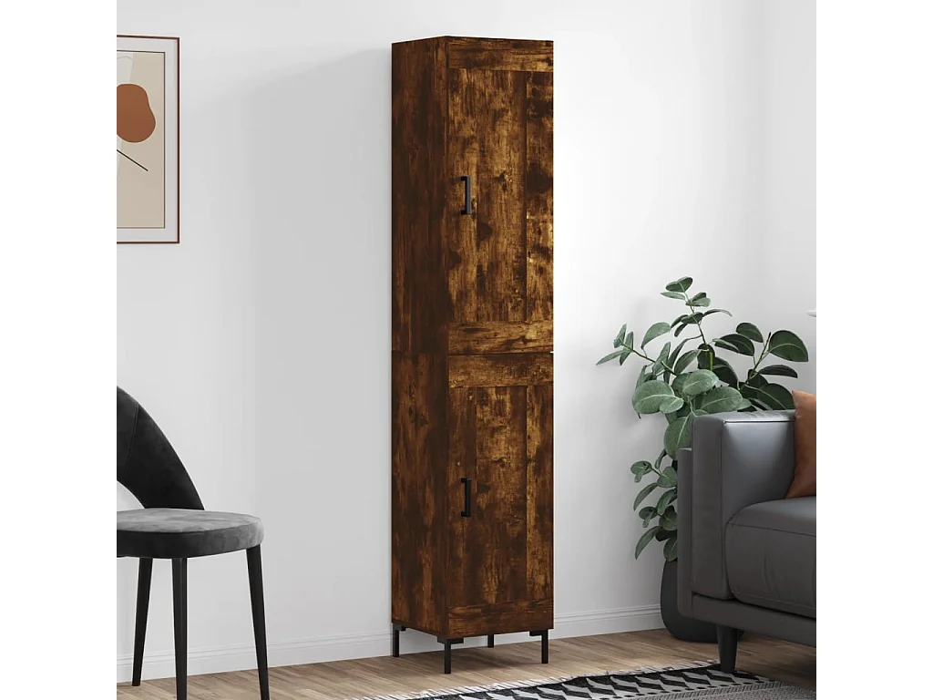 Highboard Räuchereiche 34,5x34x180 cm Holzwerkstoff