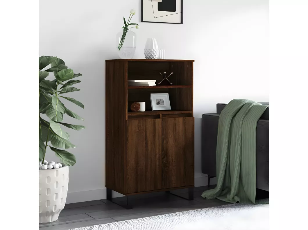 Kauf Unique Highboard Braun Eichen-Optik 60x36x110 cm Holzwerkstoff