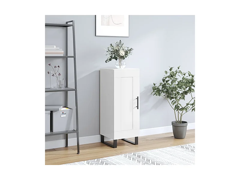 Sideboard Hochglanz-Weiß 34,5x34x90 cm Holzwerkstoff