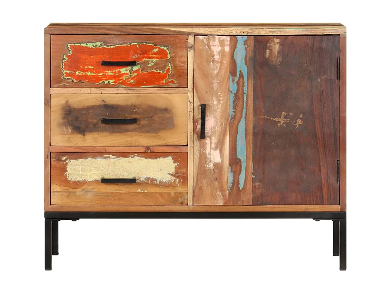 Aparador 88x30x73 cm madeira recuperada maciça