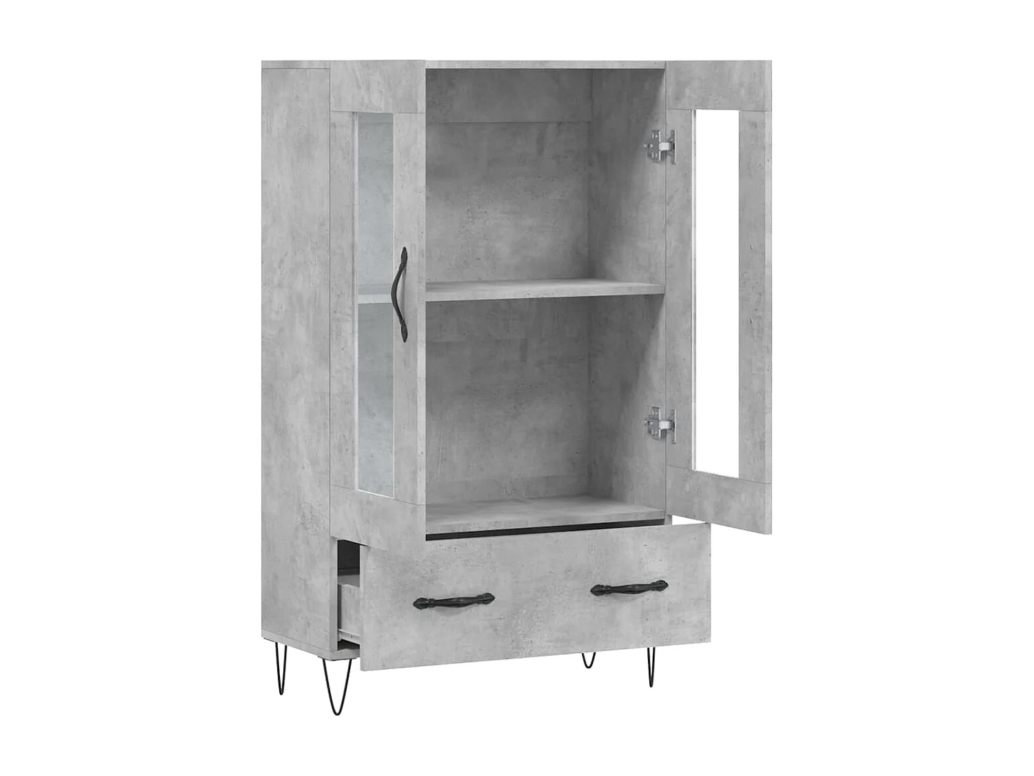 Credenza Grigio Cemento 69,5x31x115 cm in Legno Multistrato