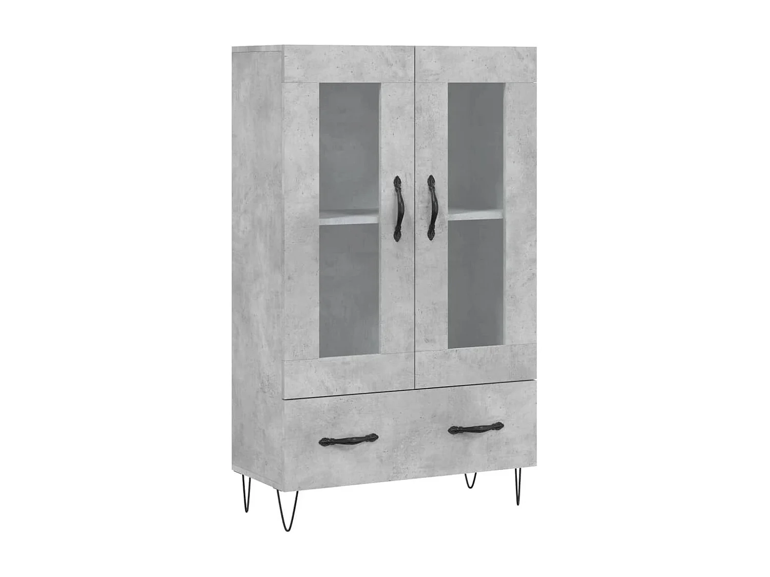 Buffet haut gris béton 69,5x31x115 cm bois d'ingénierie