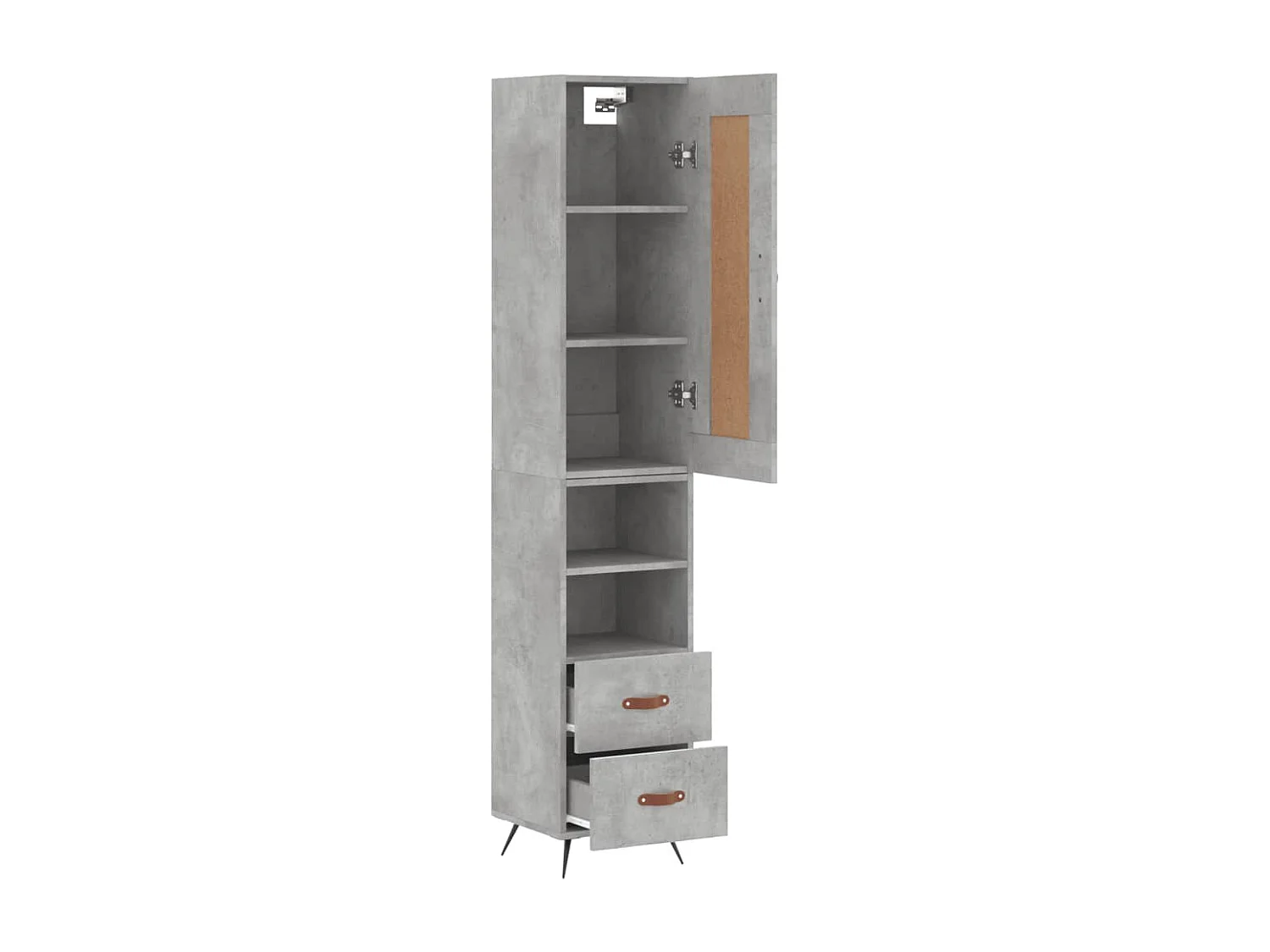 Highboard Betongrau 34,5x34x180 cm Holzwerkstoff