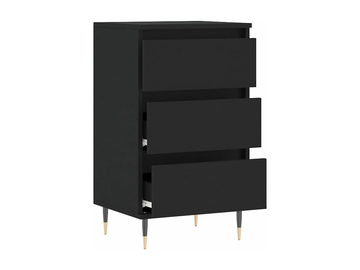 Dressoir 40x35x70 cm bewerkt hout zwart