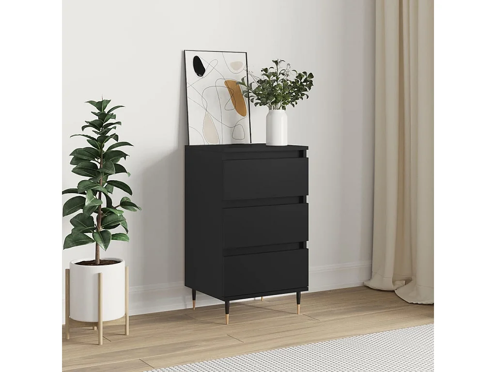 Dressoir 40x35x70 cm bewerkt hout zwart