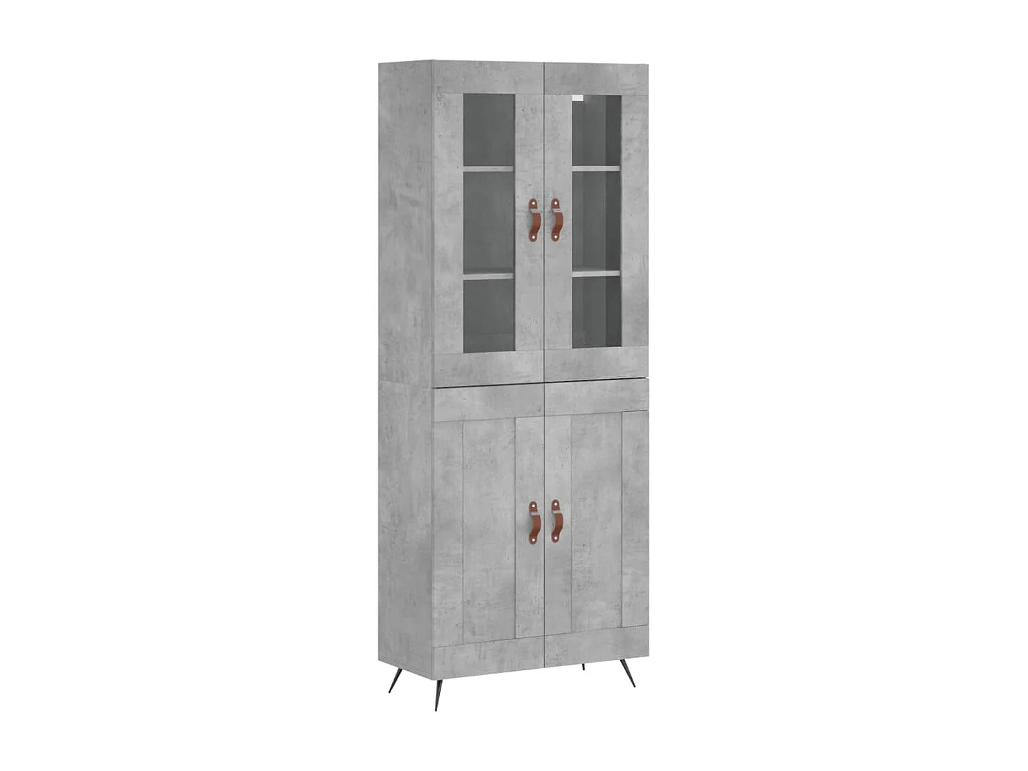 Buffet haut Gris béton 69,5x34x180 cm Bois d'ingénierie