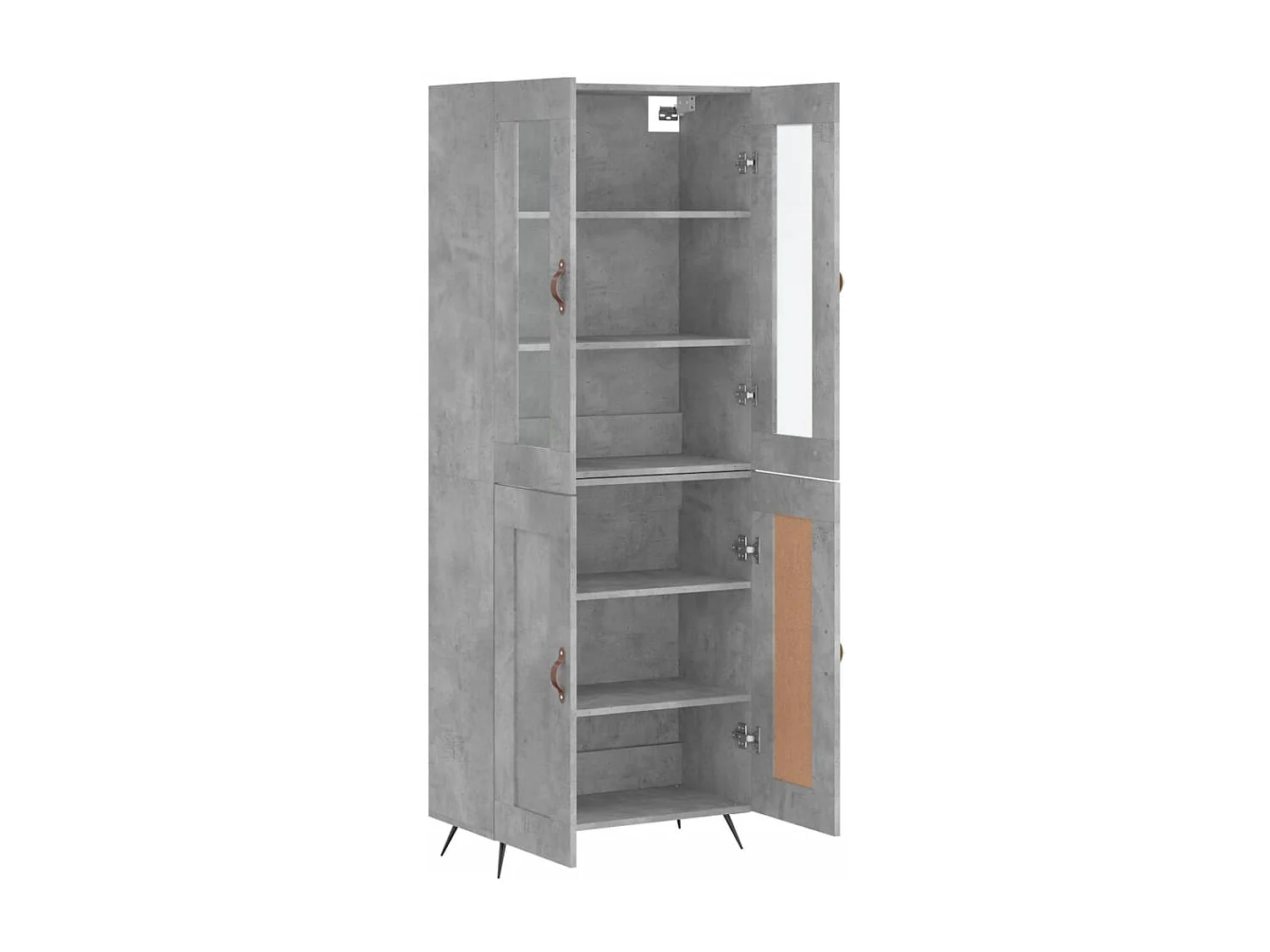 Buffet haut Gris béton 69,5x34x180 cm Bois d'ingénierie
