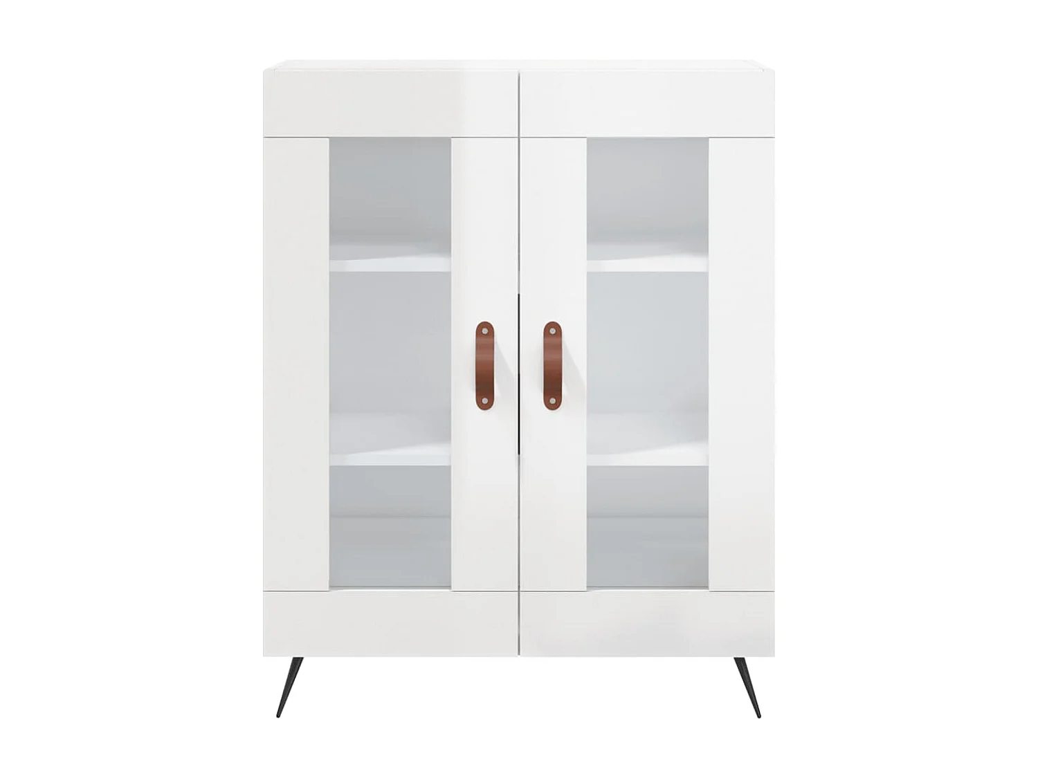 Buffet Blanc brillant 69,5x34x90 cm Bois d'ingénierie