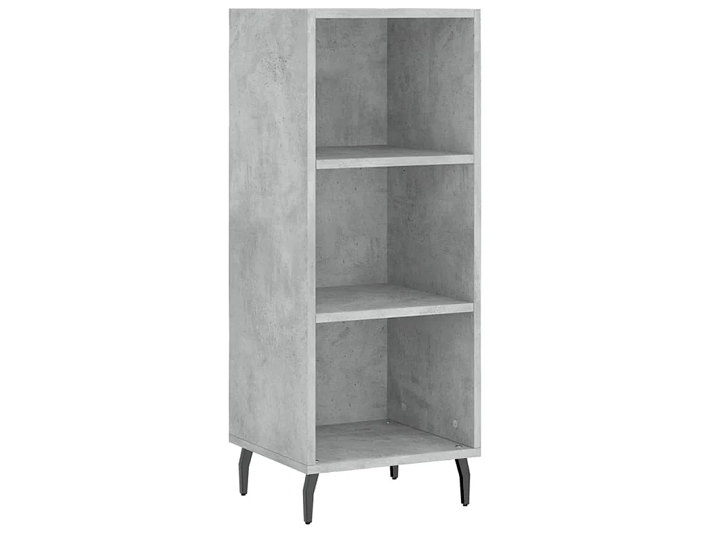 Buffet haut Gris béton 34,5x34x180 cm Bois d'ingénierie