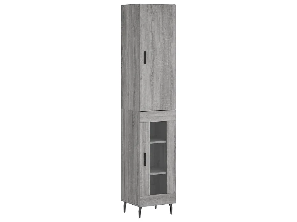 Highboard Grau Sonoma 34,5x34x180 cm Holzwerkstoff