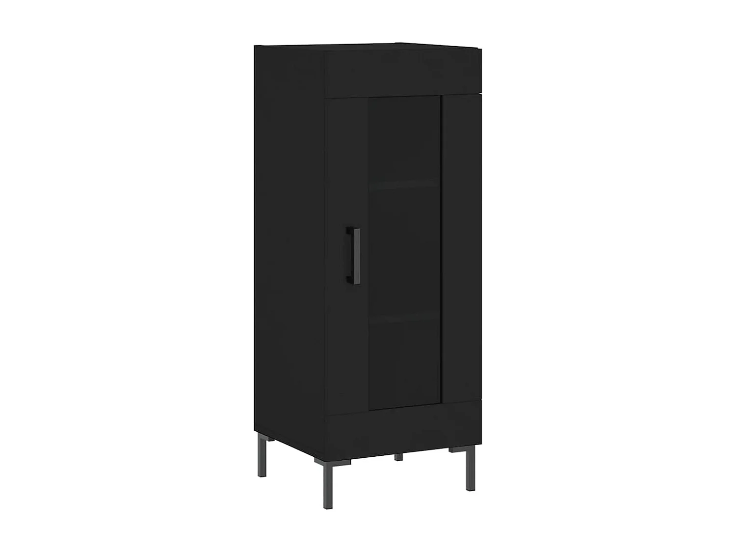 Highboard Schwarz 34,5x34x180 cm Holzwerkstoff