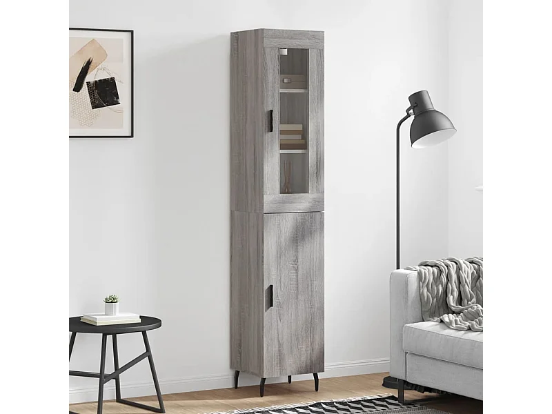 Highboard Grau Sonoma 34,5x34x180 cm Holzwerkstoff